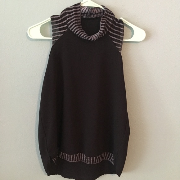 Zara W/B Collection mock turtle neck tank - Picture 1 of 3